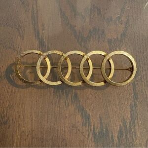 Vintage Gold-Tone Five Circle Link Bar Pin